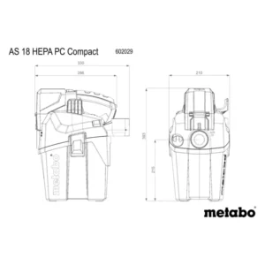 METABO AS 18 HEPA PC COMPACT (602029850) BATERIJSKI VEČNAMENSKI SESALNIK