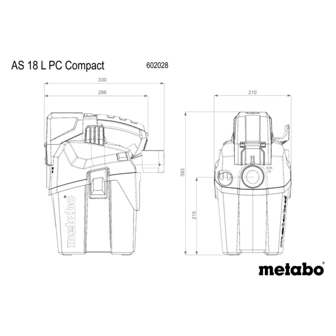 METABO AS 18 L PC COMPACT (602028850) BATERIJSKI VEČNAMENSKI SESALNIK