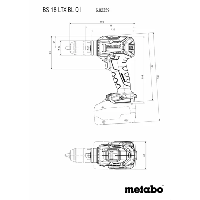 METABO BS 18 LTX BL Q I (602359770) BATERIJSKI VRTALNIKI / VIJAČNIKI