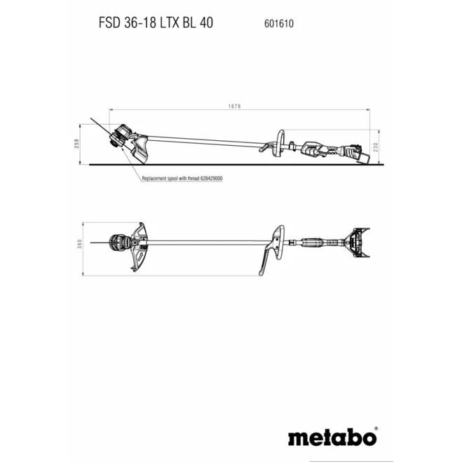 METABO FSD 36-18 LTX BL 40 (601610850) BATERIJSKA KOSA NA NITKO