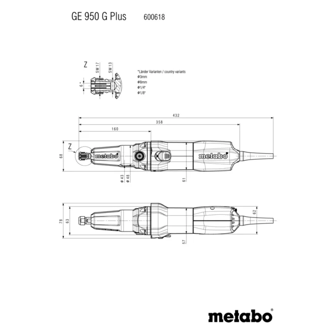 METABO GE 950 G PLUS (600618000) PREMI BRUSILNIK