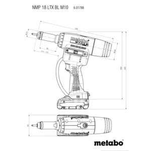 METABO NMP 18 LTX BL M10 (601788840) BATERIJSKA PIŠTOLA ZA KOVIČENJE SLEPIH MATIC