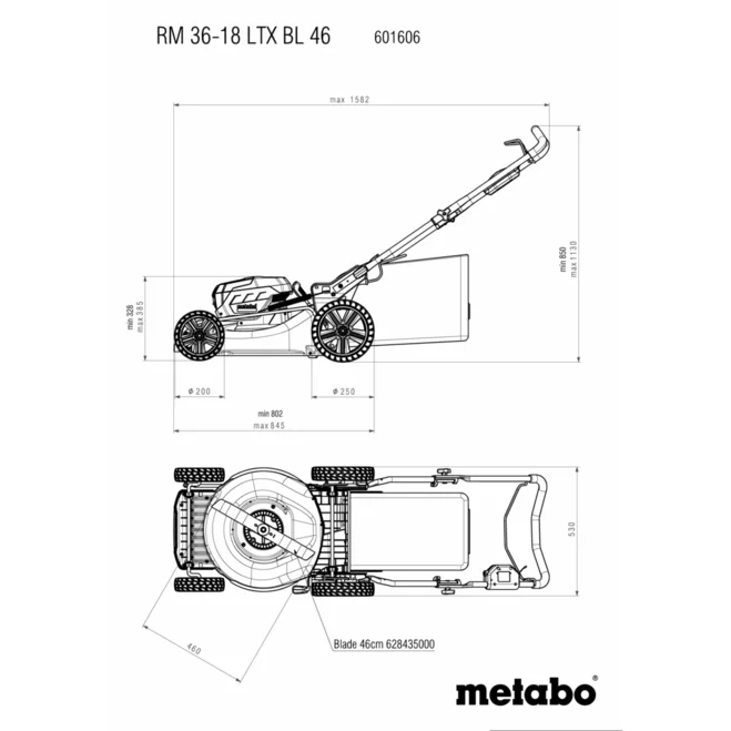 METABO RM 36-18 LTX BL 46 (601606850) BATERIJSKA KOSILNICA
