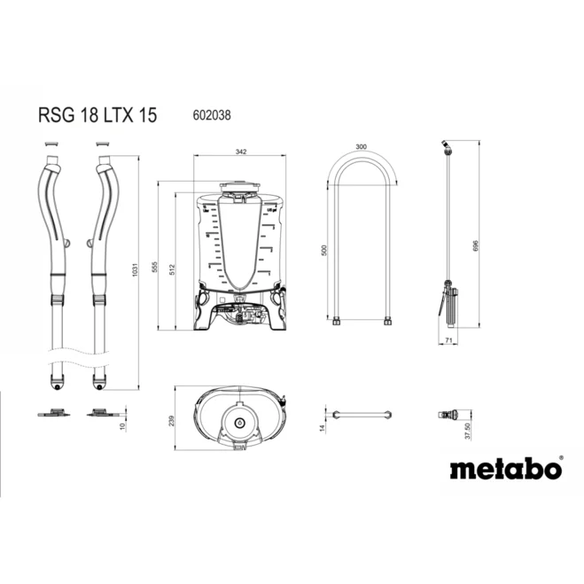 METABO RSG 18 LTX 15 (602038850) BATERIJSKA NAPRAVA ZA RAZPRŠEVANJE