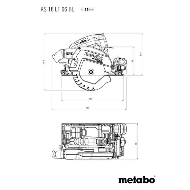 METABO SET KS 18 LTX 66 BL (691194840) BATERIJSKA KROŽNA ŽAGA