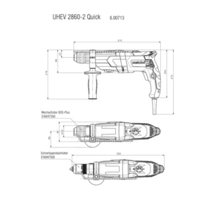 METABO UHE 2860-2 QUICK SET (600713510) VEČNAMENSKO KLADIVO