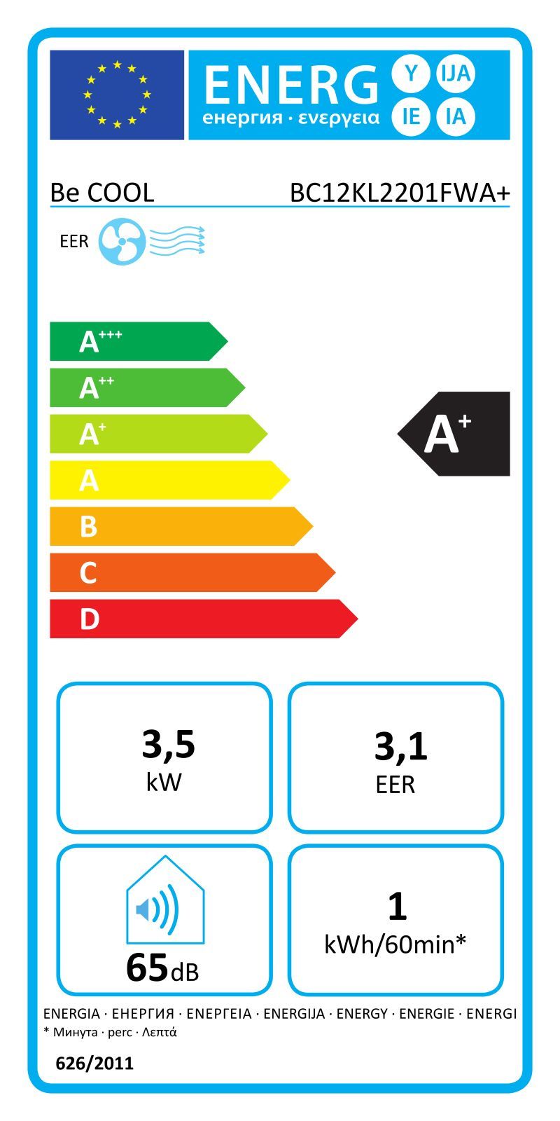 Be Cool Prenosna klimatska naprava 12.000 BTU z WiFi