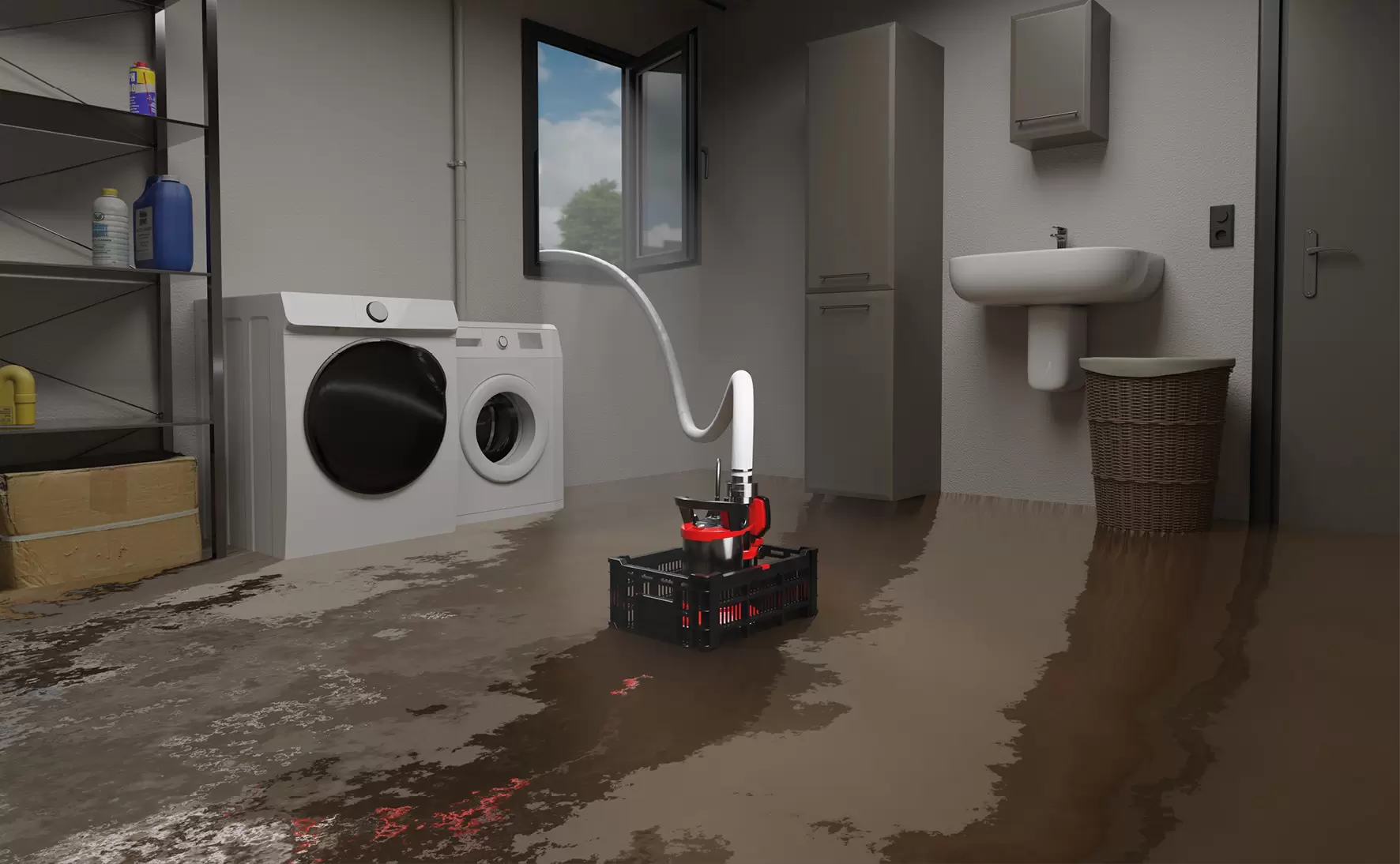 Einhell GE-DP 7535 N LL ECO potopna črpalka za čisto in umazano vodo v kompletu (za poplave)