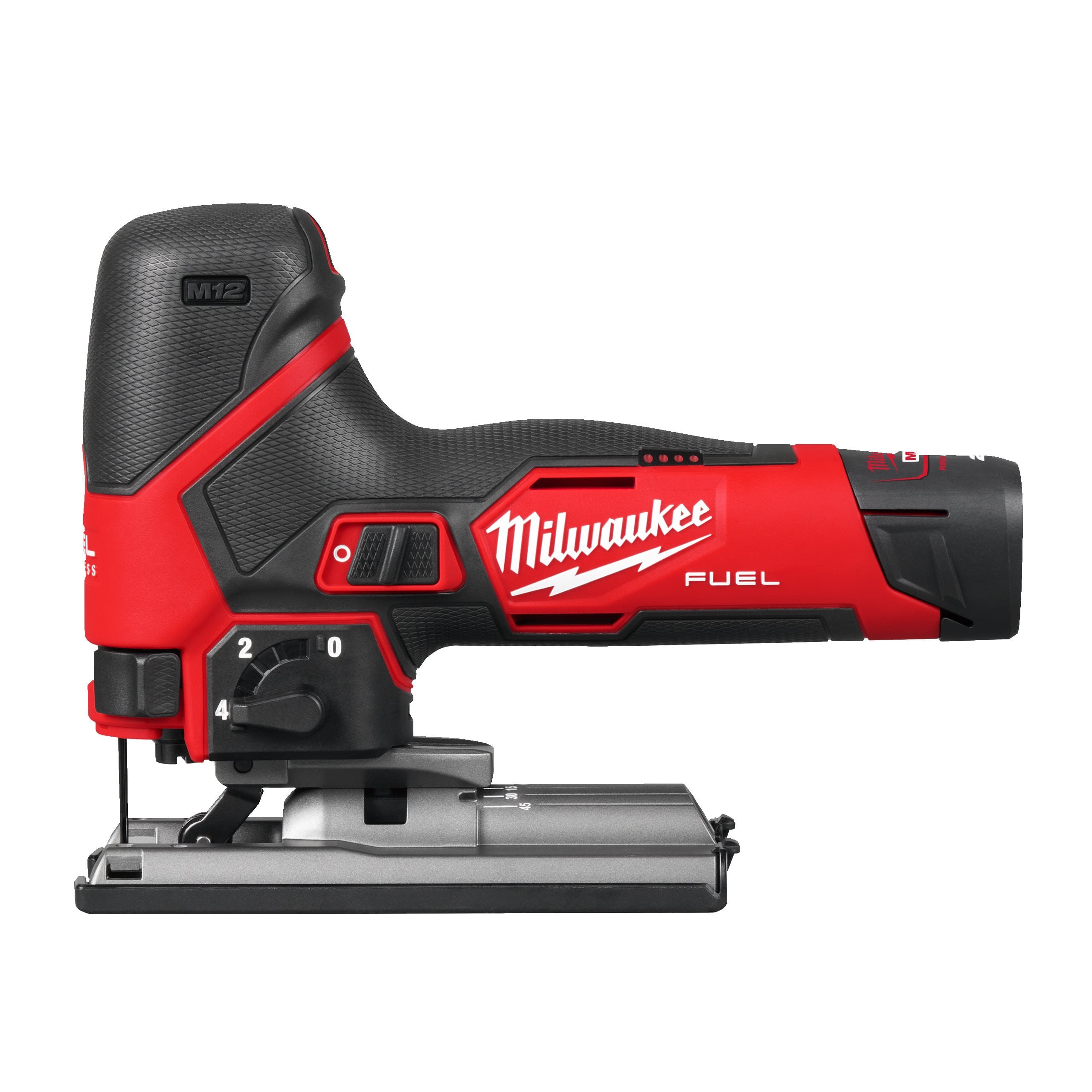 Milwaukee M12 FJS-422X vbodna žaga z oprijemom na ohišju