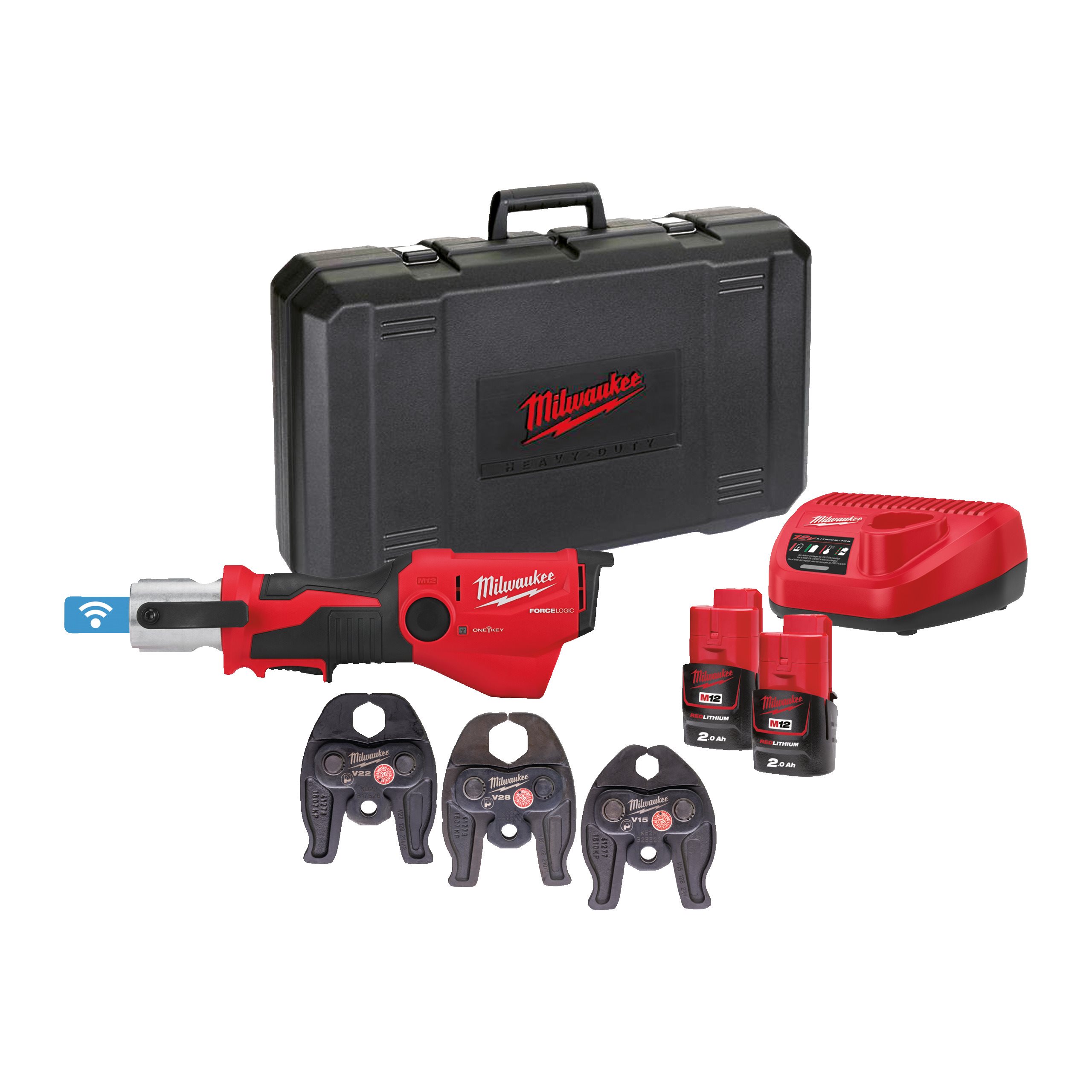 Milwaukee M12 ONEHPT-202C V-Set subkompaktna hidravlična stiskalnica FORCE LOGIC