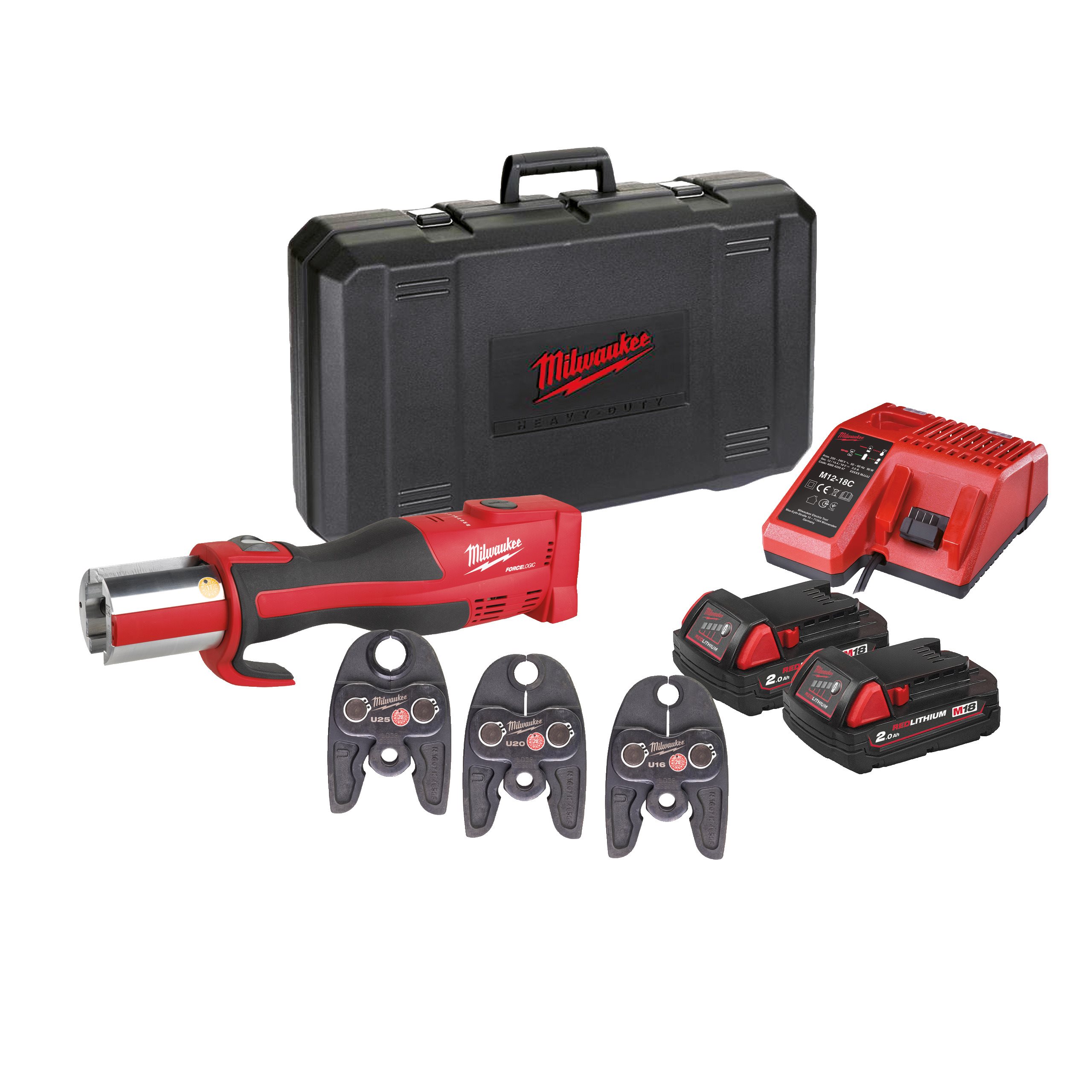 Milwaukee M18 BLHPT-202C U-SET brezkrtačno orodje za stiskanje FORCE LOGIC