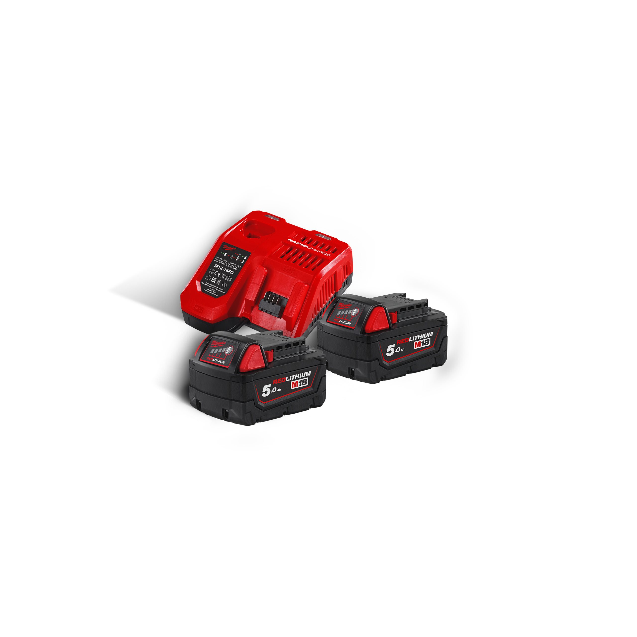 Milwaukee M18 NRG-502 set akumulatorjev in polnilca