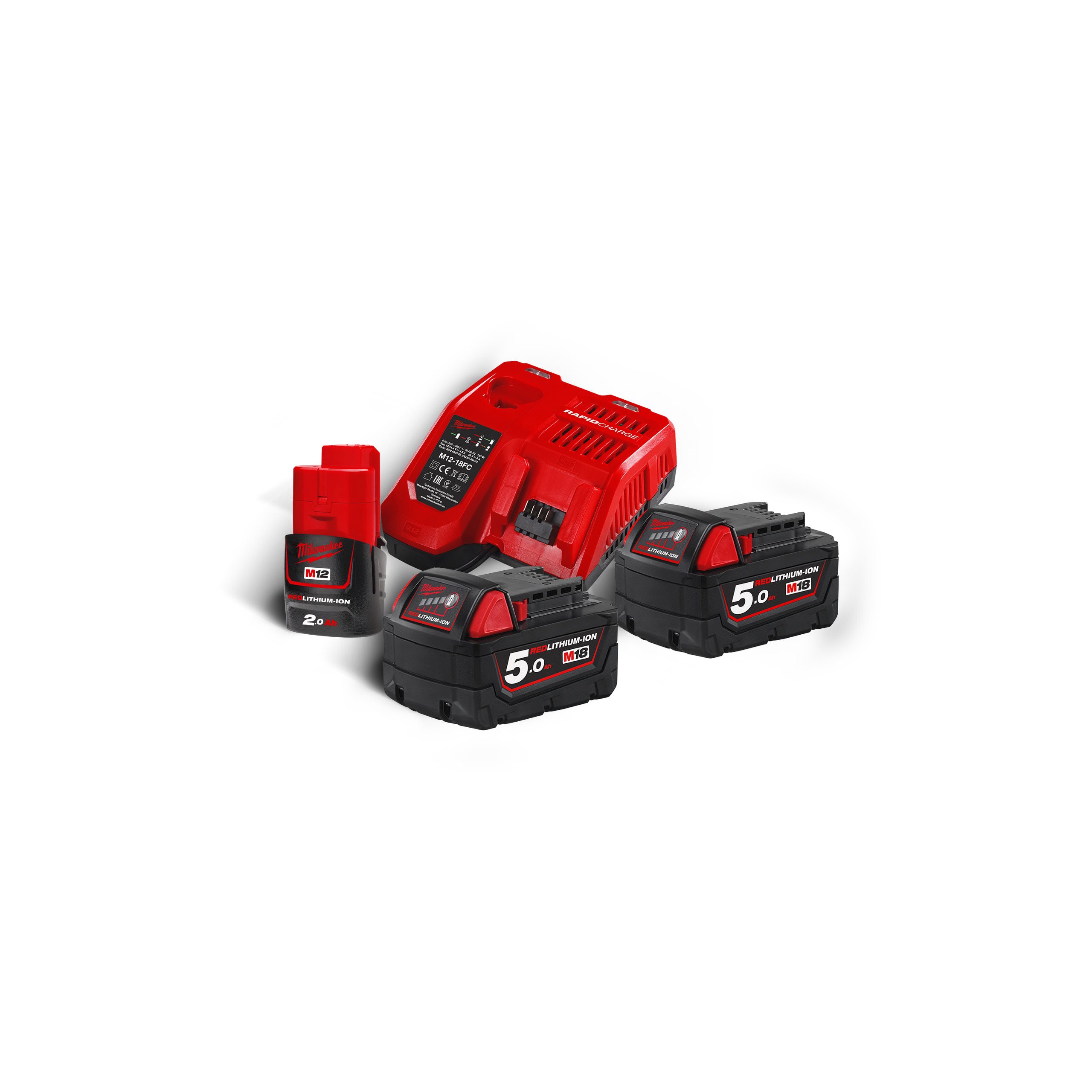 Milwaukee M18 NRG-502 set akumulatorjev in polnilca