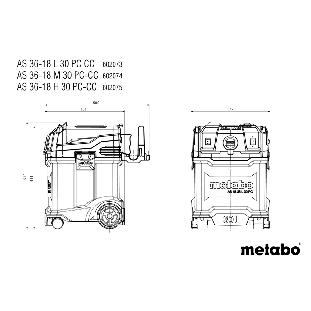 METABO AS 36-18 H 30 PC-CC (602075850) Baterijski sesalnik
