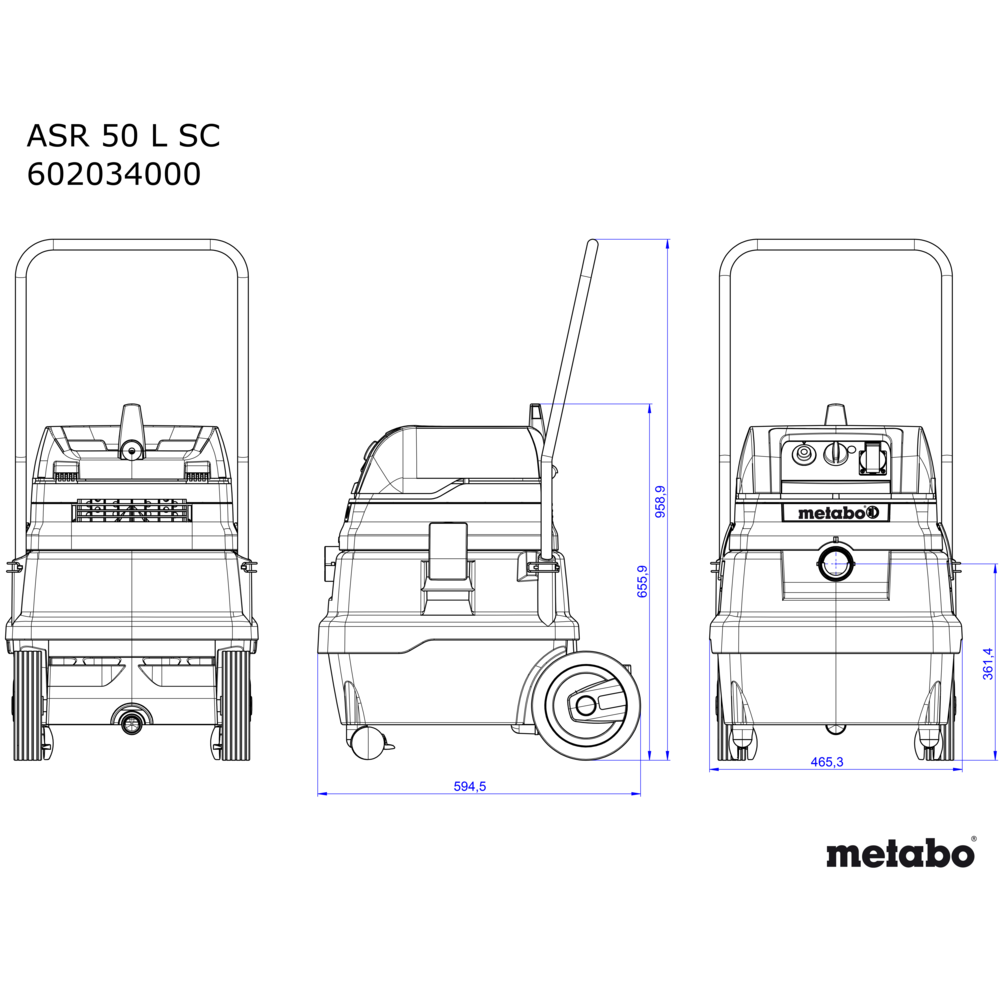 METABO ASR 50 L SC (602034000) VEČNAMENSKI INDUSTRIJSKI SESALNIK
