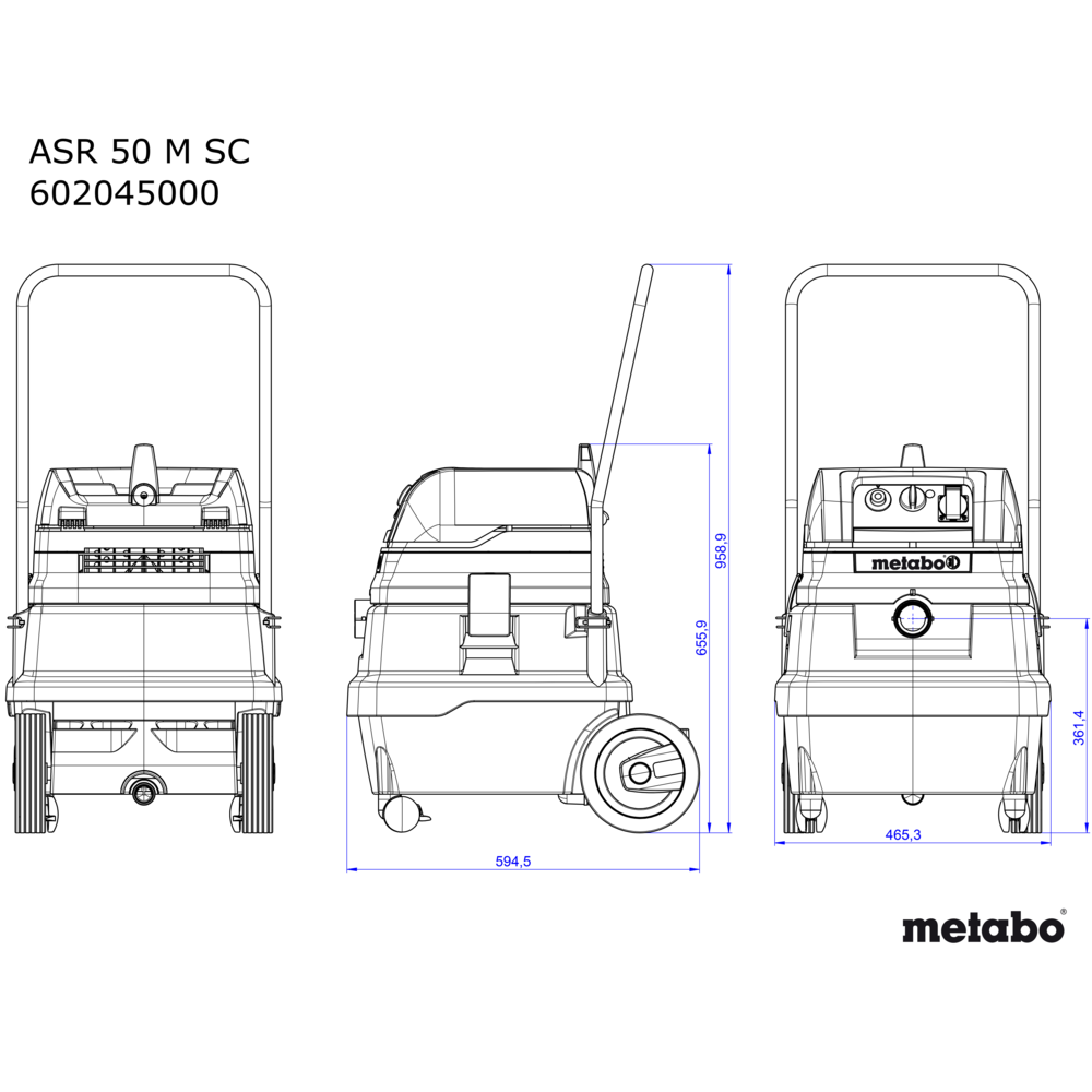 METABO ASR 50 M SC (602045000) VEČNAMENSKI INDUSTRIJSKI SESALNIK