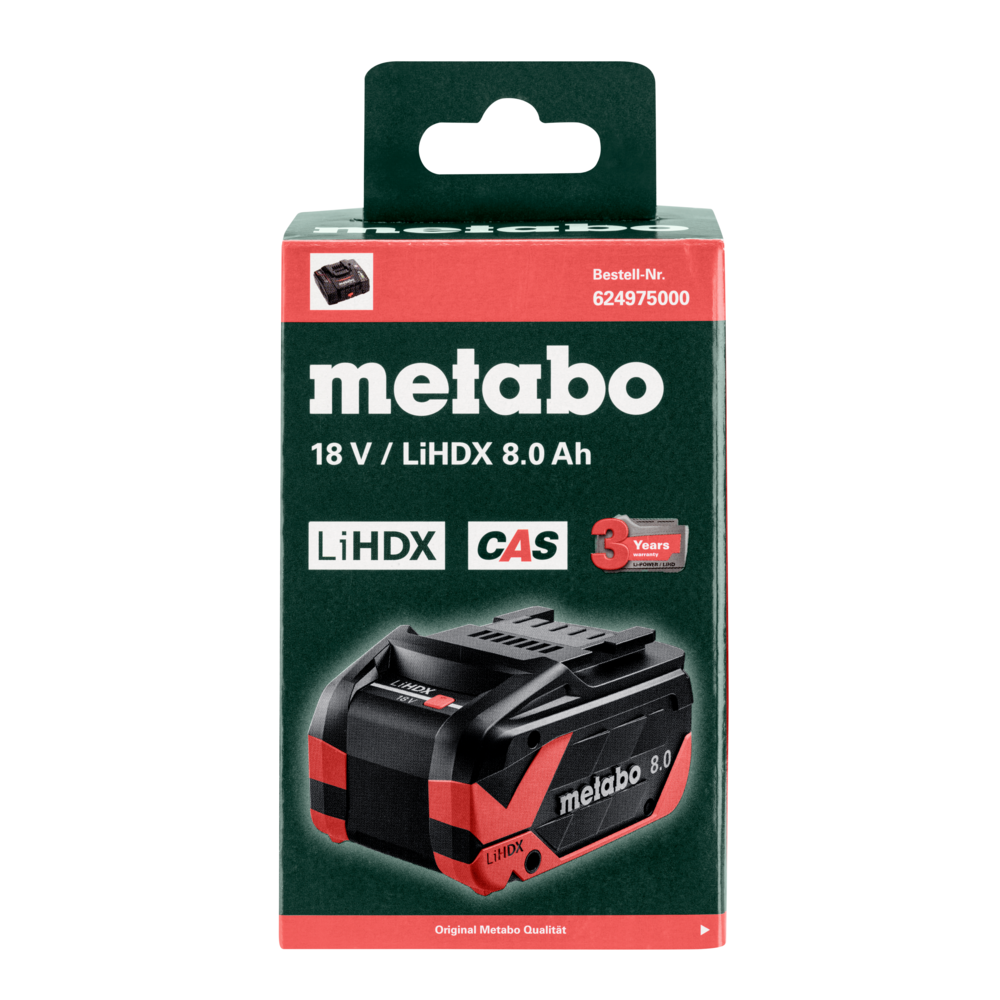 METABO Baterijski paket LiHDX 18 V - 8,0 Ah (624975000)