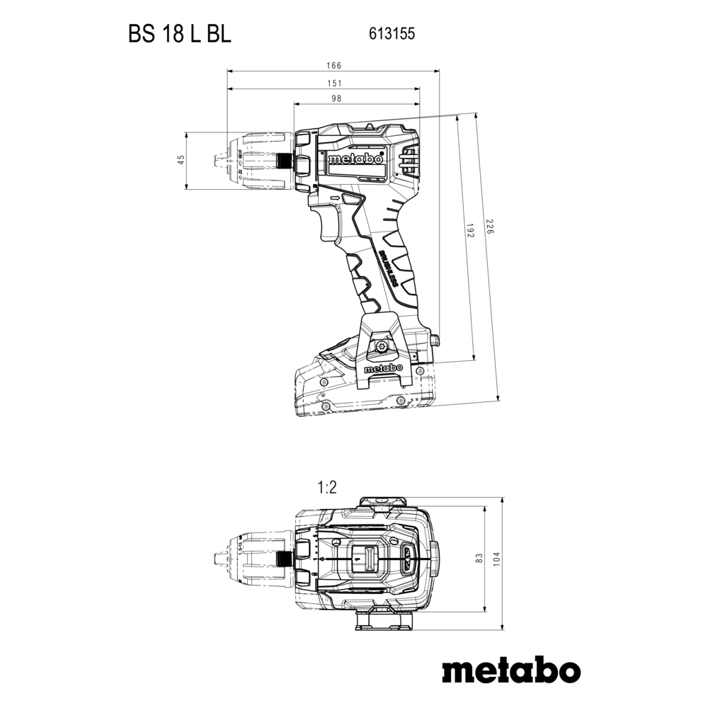 METABO BS 18 L BL (613155500) Baterijski vrtalnik/ vijačnik