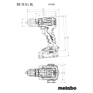 METABO BS 18 L BL Q (613156840) Baterijski vrtalnik/ vijačnik