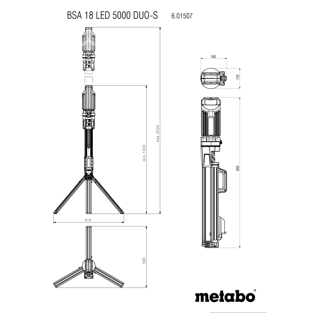 METABO BSA 18 LED 5000 DUO-S (601507850) BATERIJSKE SVETILKE ZA GRADBIŠČA