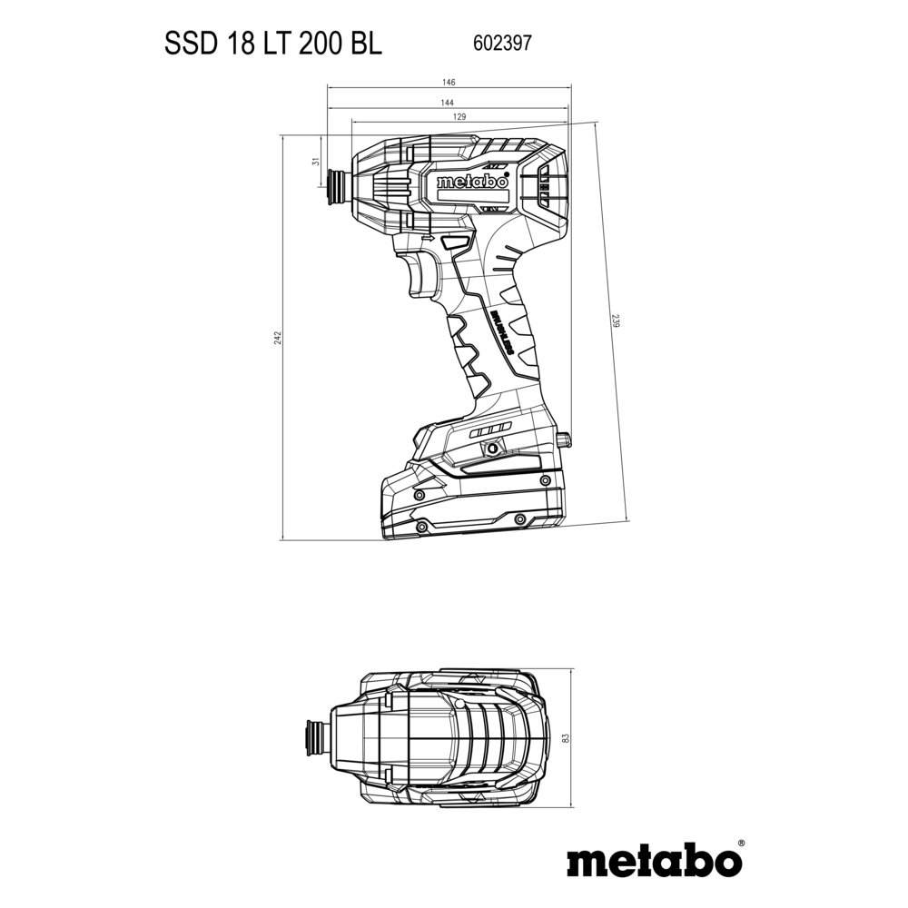 METABO Combo Set 2.8.1 18V (685193000) Baterijski stroj v kompletu