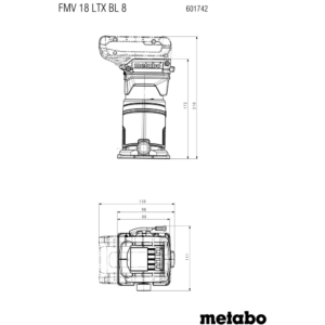 METABO FMV 18 LTX BL 8 (601742800) Baterijski obrezovalni rezkar
