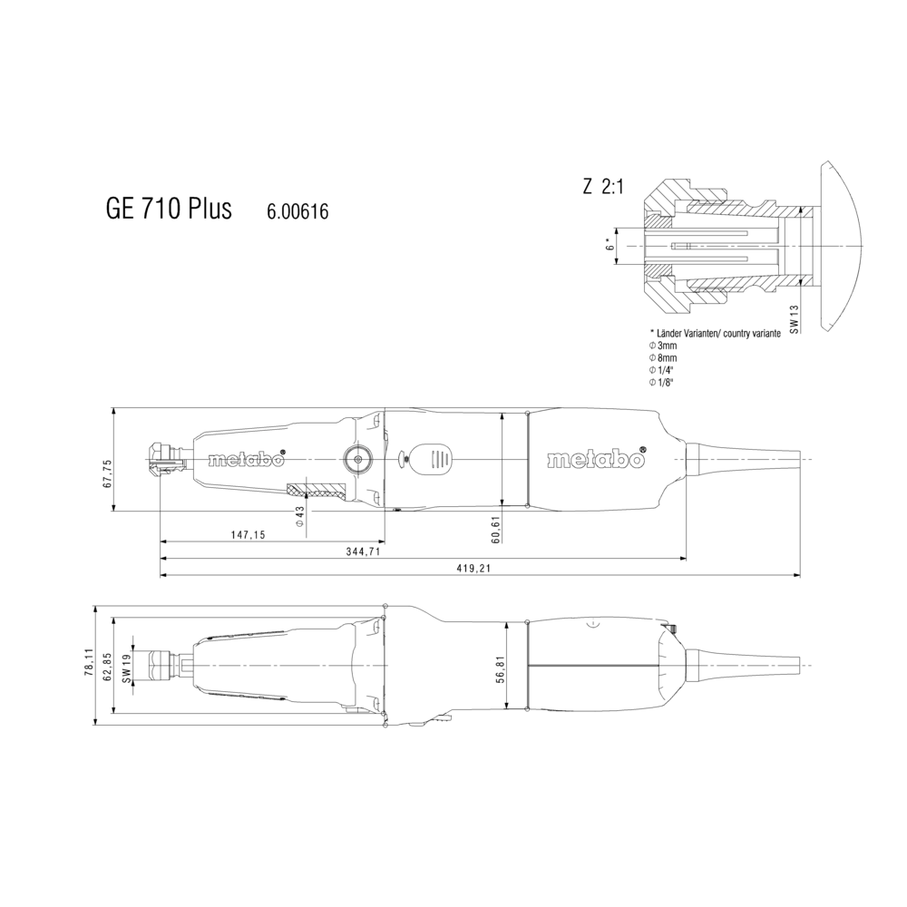 METABO GE 710 PLUS (600616000) PREMI BRUSILNIK