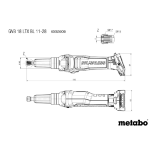 METABO GVB 18 LTX BL 11-28 (600826840) BATERIJSKI PREMI BRUSILNIK