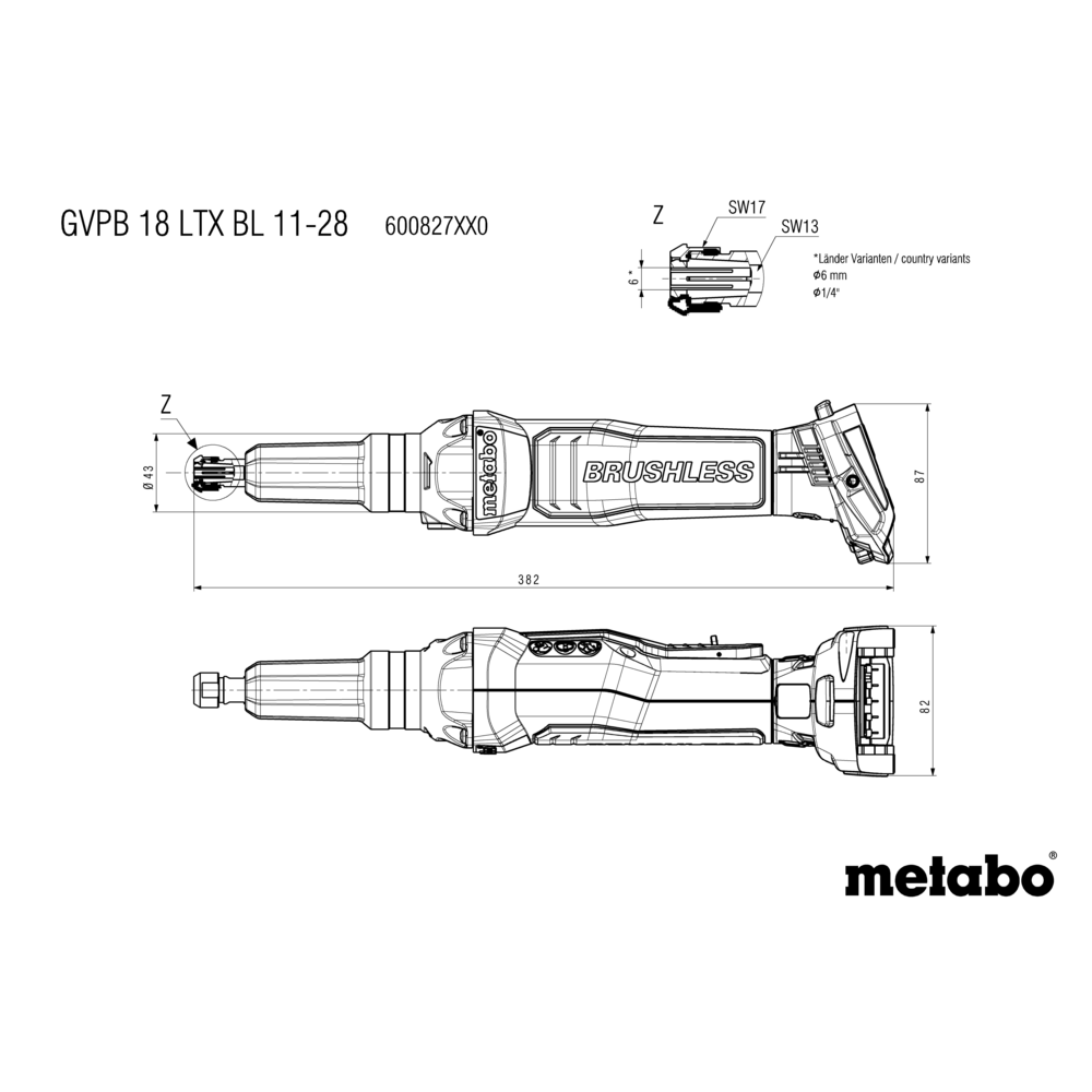 METABO GVPB 18 LTX BL 11-28 (600827850) Baterijski premi brusilnik