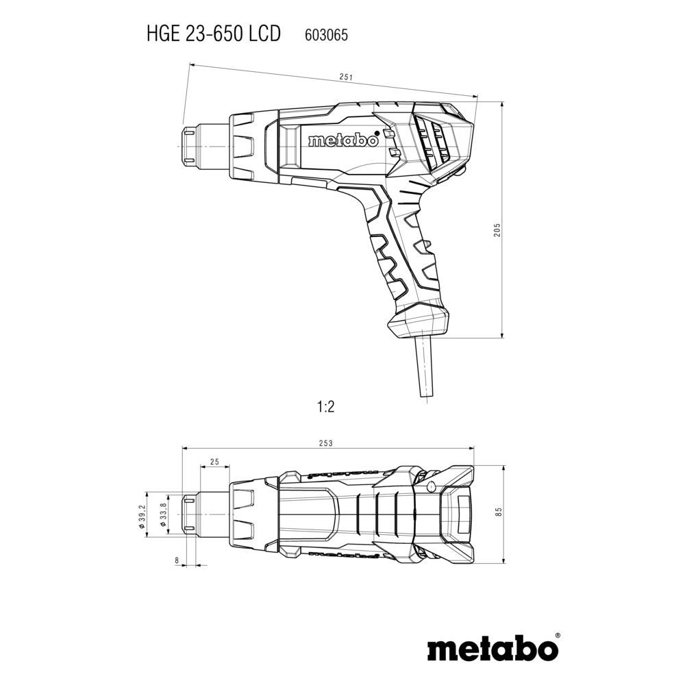 METABO HGE 23-650 LCD (603065000) TOPLOZRAČNI FEN