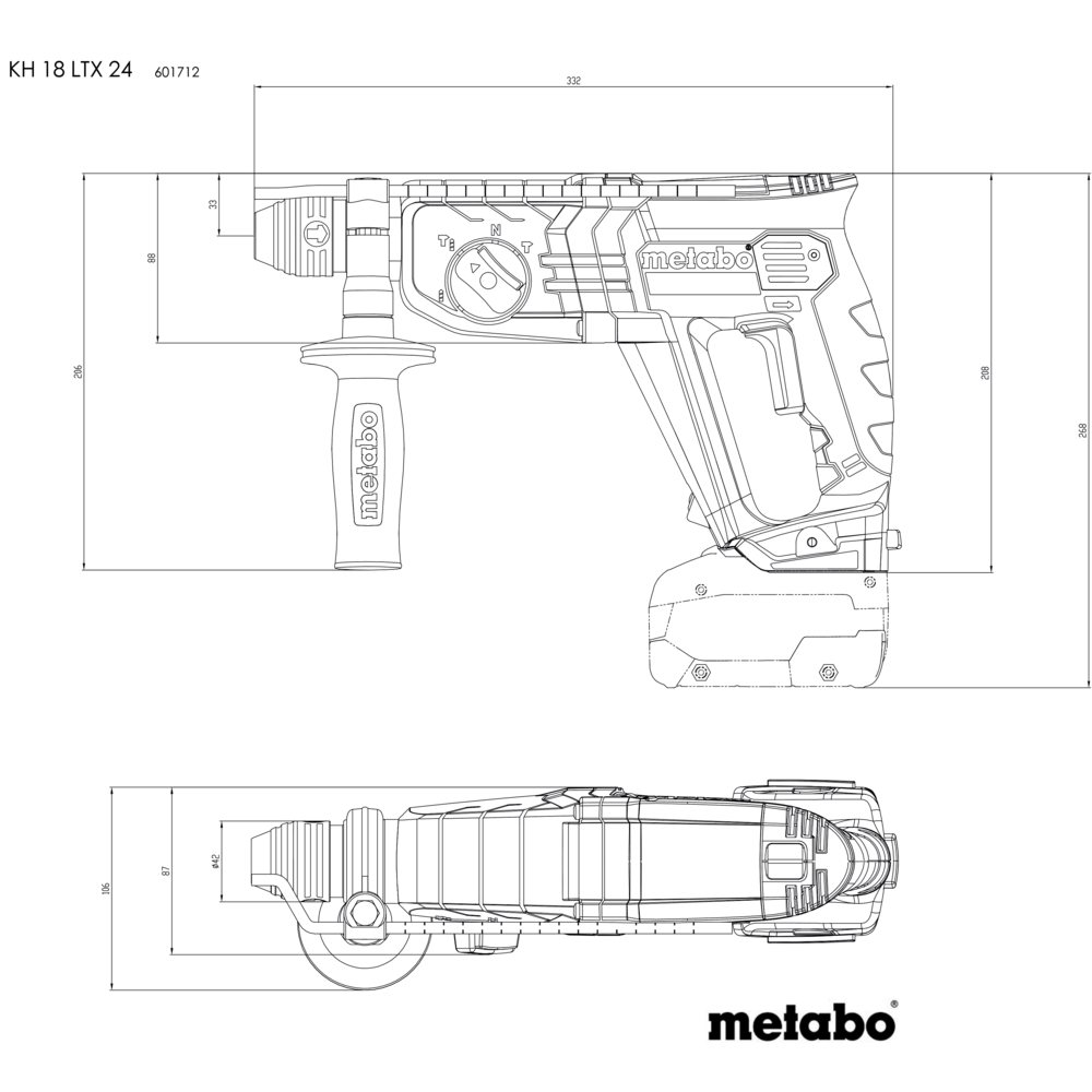 METABO KH 18 LTX 24 (601712850) BATERIJSKO KLADIVO