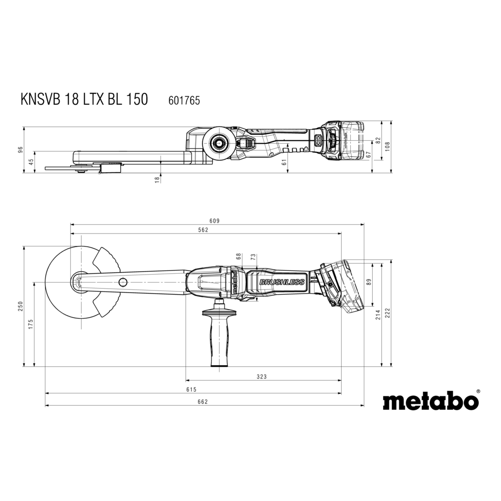 METABO KNSVB 18 LTX BL 150 (601765840) BATERIJSKI BRUSILNIK ZVAROV