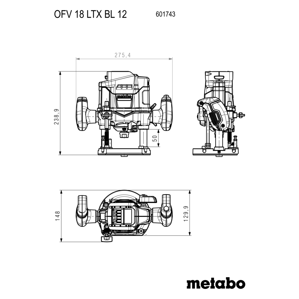 METABO OFV 18 LTX BL 12 (601743660) Baterijski nadrezkar