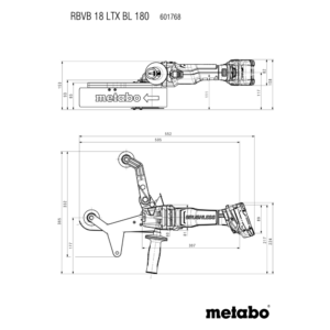 METABO RBVB 18 LTX BL 180 (601768840) BATERIJSKI BRUSILNIK CEVI
