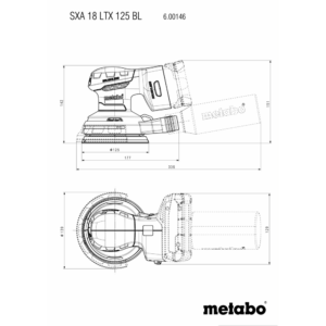 METABO Set SXA 18 LTX 125 BL + AS 18 L PC Compact (691199000) Baterijski stroj v kompletu