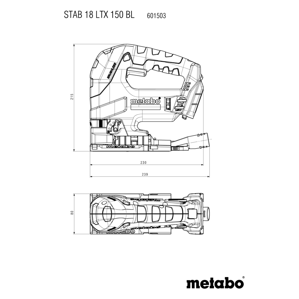 METABO STAB 18 LTX 150 BL (601503840) Baterijska vbodna žaga