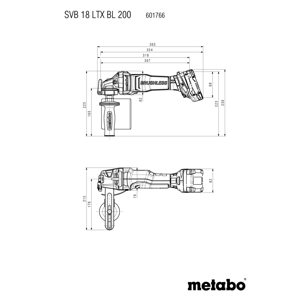 METABO SVB 18 LTX BL 200 (601766840) BATERIJSKI SATINIRNI BRUSILNIK