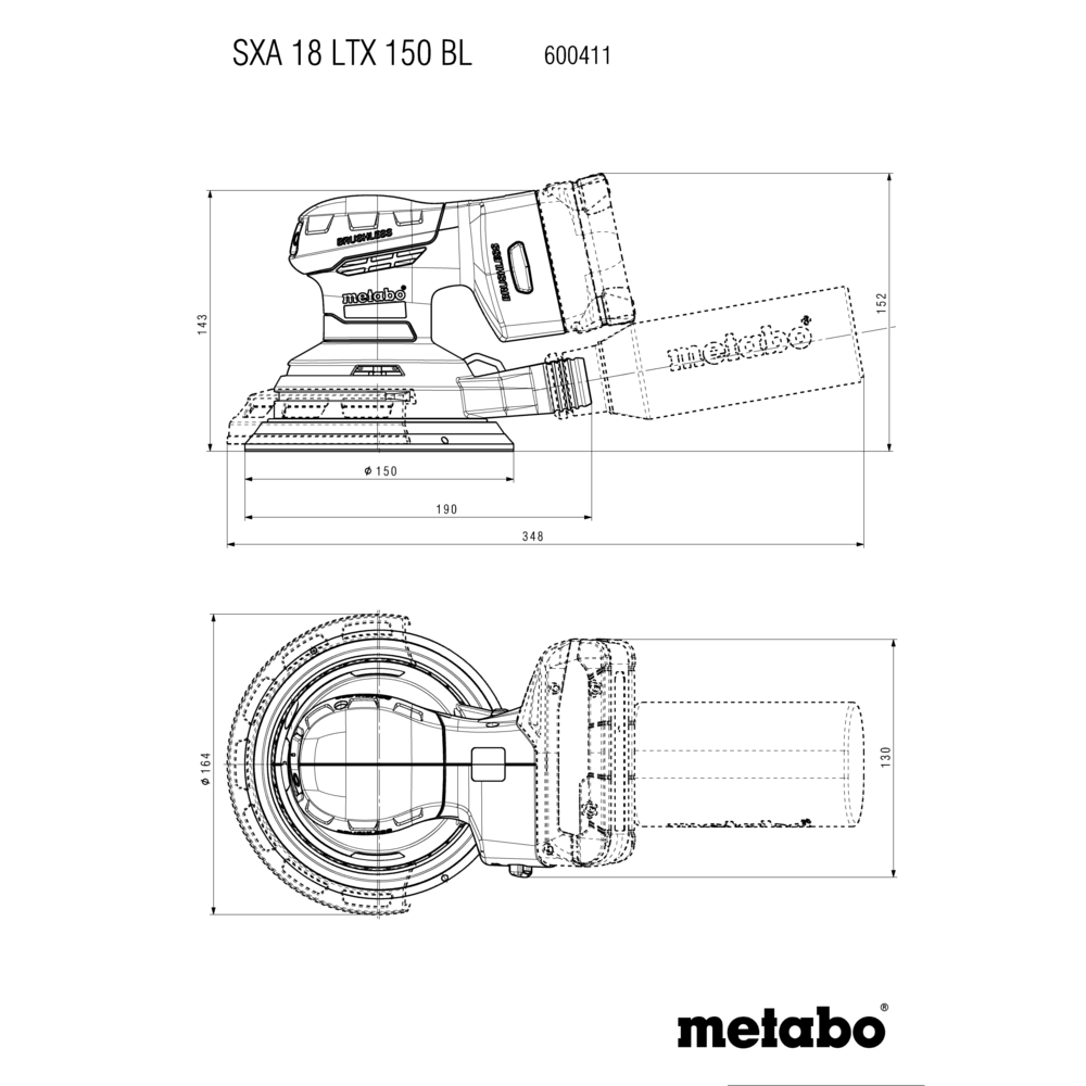METABO SXA 18 LTX 150 BL (600411850) Baterijski orbitalni brusilnik