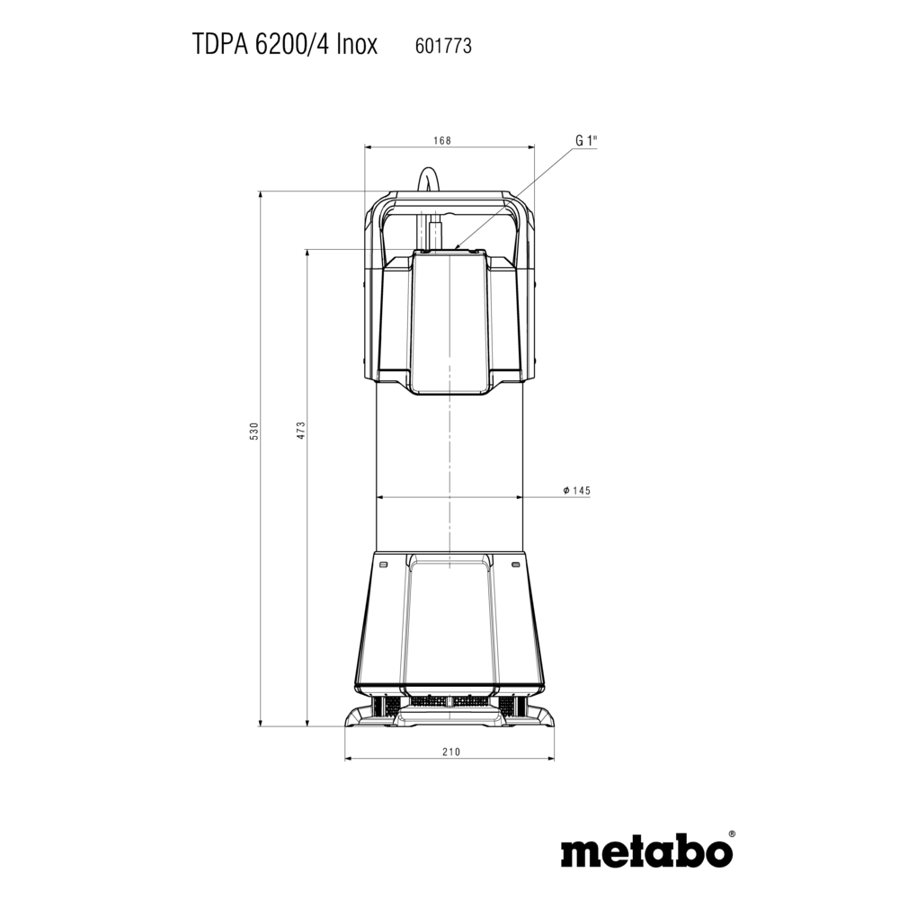 METABO TDPA 6200/4 Inox (601773000) Potopna potisna črpalka