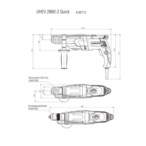 METABO UHEV 2860-2 QUICK (600713500) VEČNAMENSKO KLADIVO