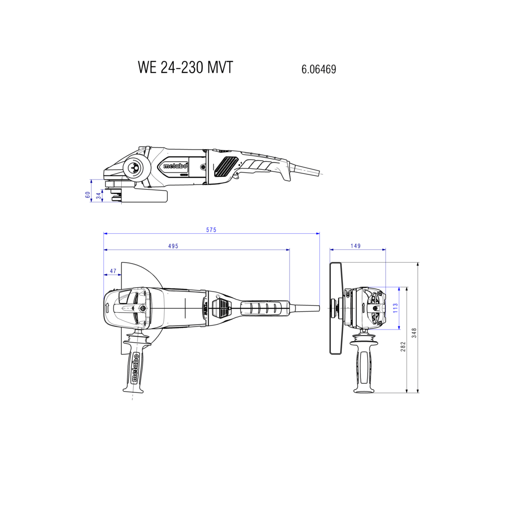 METABO WE 24-230 MVT (606469000) KOTNI BRUSILNIK