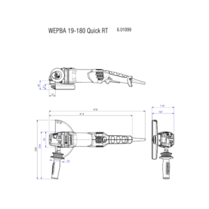 METABO WEPBA 19-180 QUICK RT (601099000) KOTNI BRUSILNIK