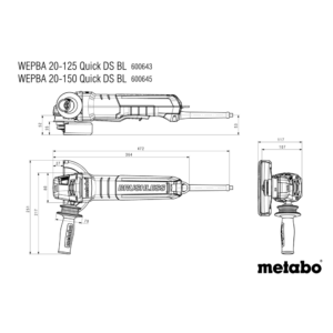 METABO WEPBA 20-150 Quick DS BL (600645000) Kotni brusilnik