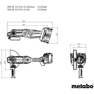 METABO WPB 36-18 LTX BL 24-230 Quick (613103810) BATERIJSKI KOTNI BRUSILNIK