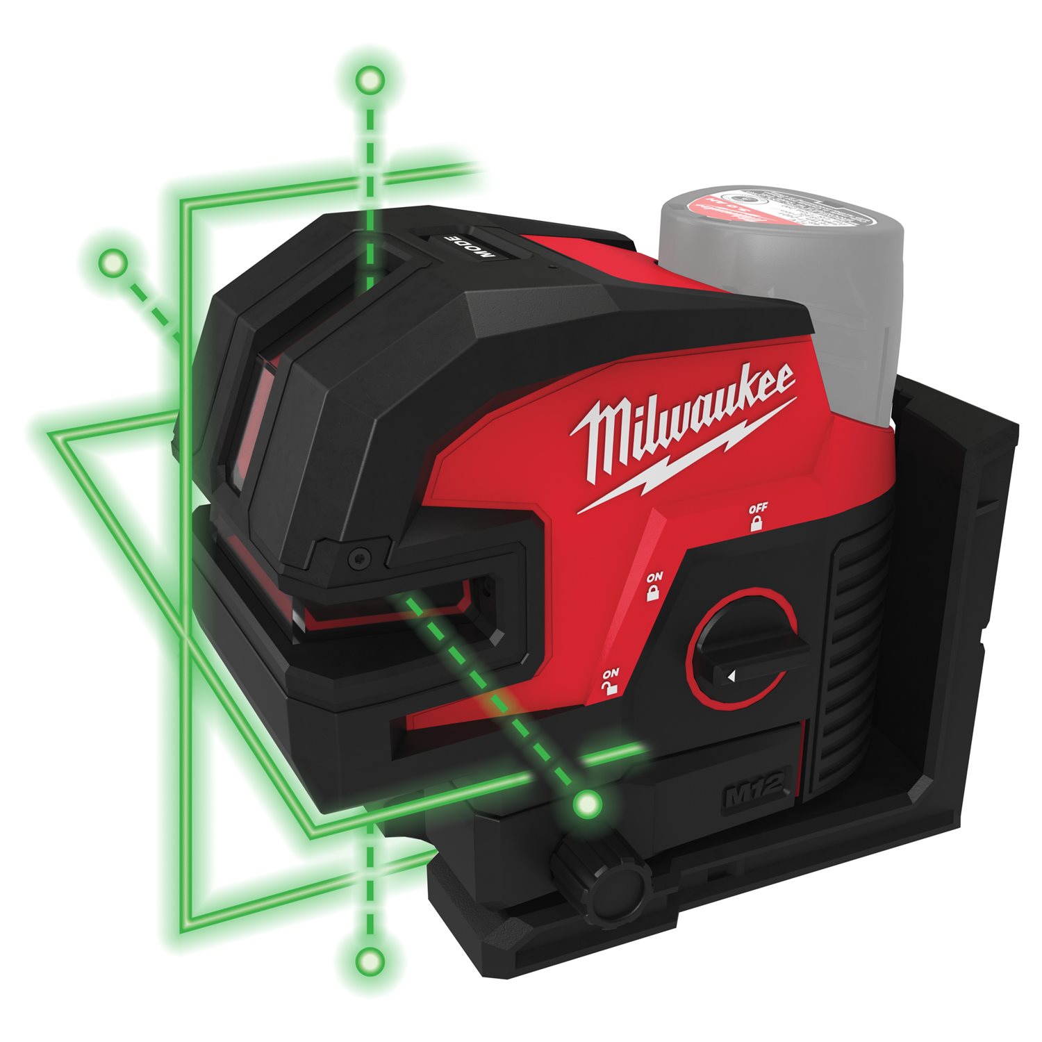 Milwaukee M12 CLL4P-0C 4točkovni križni zeleni laser