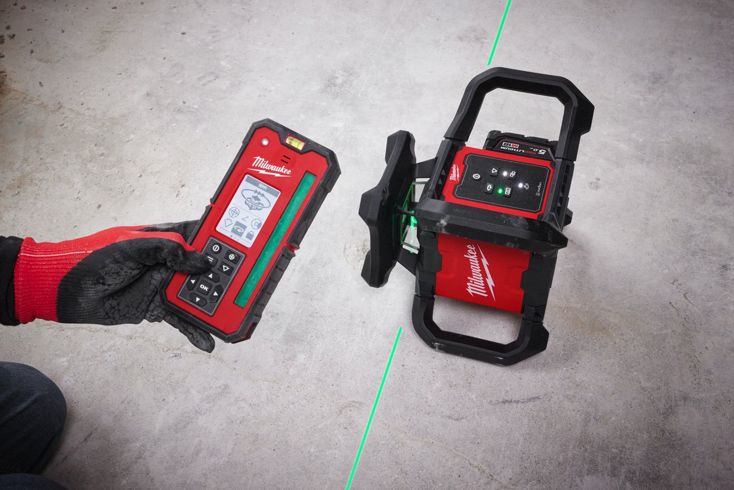 Milwaukee M18 RLOHVG300-501C Rotacijski laser zelen žarek
