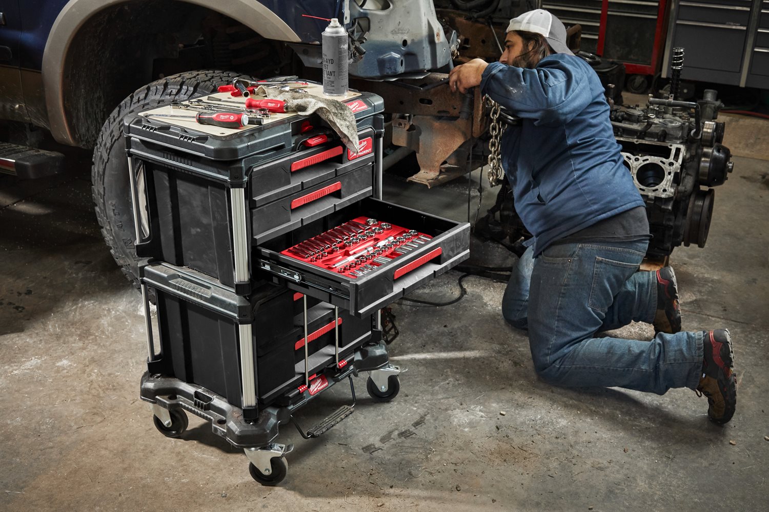 Milwaukee PACKOUT Delavniški voziček KIT